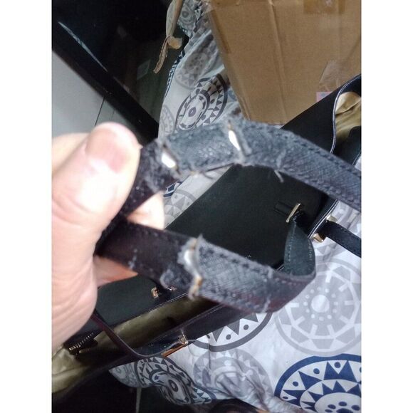 Kate Spade CA57710 Tote Bag Black Leather Gold Polka Dot Inside Shoulder Bag - Picture 10 of 11